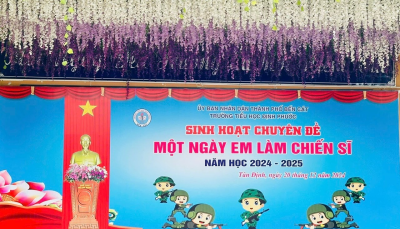Trường Tiểu học Định Phước phối hợp với Ban chỉ huy Quân sự thành phố Bến Cát tổ chức hoạt động trải nghiệm “Một ngày em làm chiến sĩ”