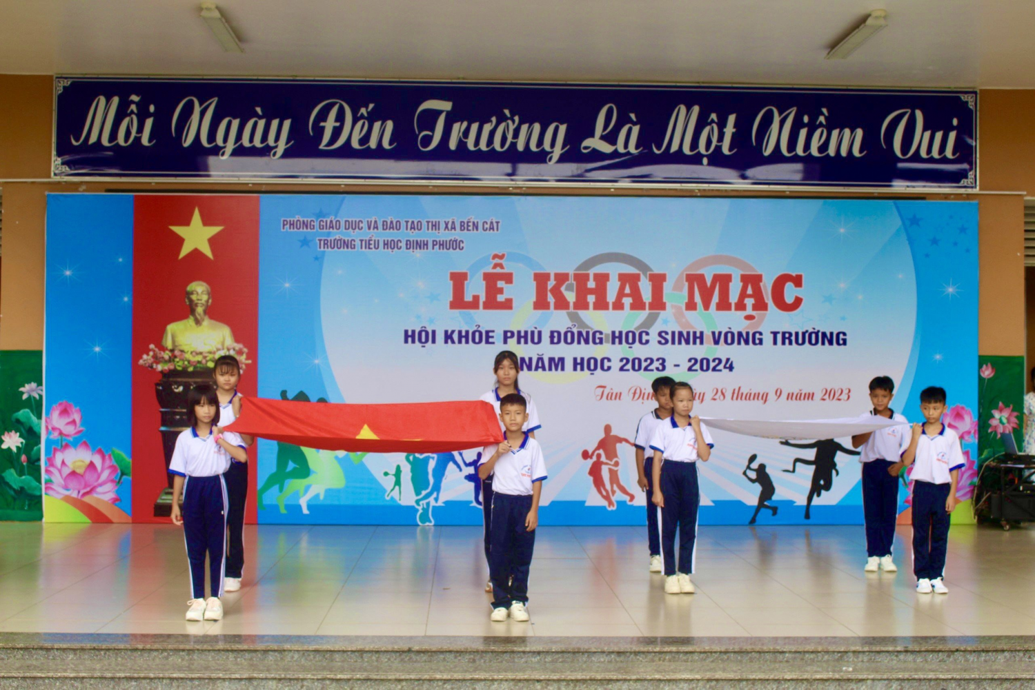TRƯỜNG TIỂU HỌC ĐỊNH PHƯỚC TỔ CHỨC THÀNH CÔNG HỘI KHỎE PHÙ ĐỔNG CẤP TRƯỜNG NĂM HỌC 2023-2024